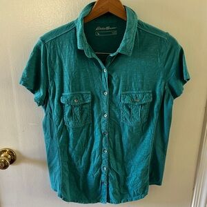Eddie Bauer Button Up Polo Shirt, Size PL